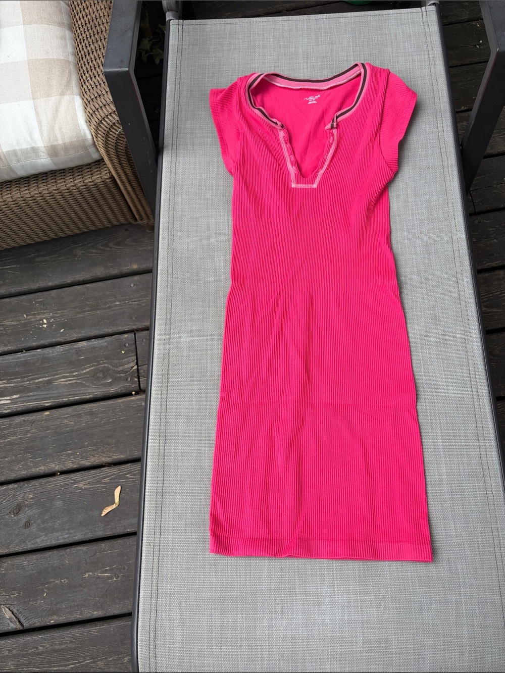 Urban Outfitters Out From Under - Go For Gold Hot Pink Ribbed Midi Dress